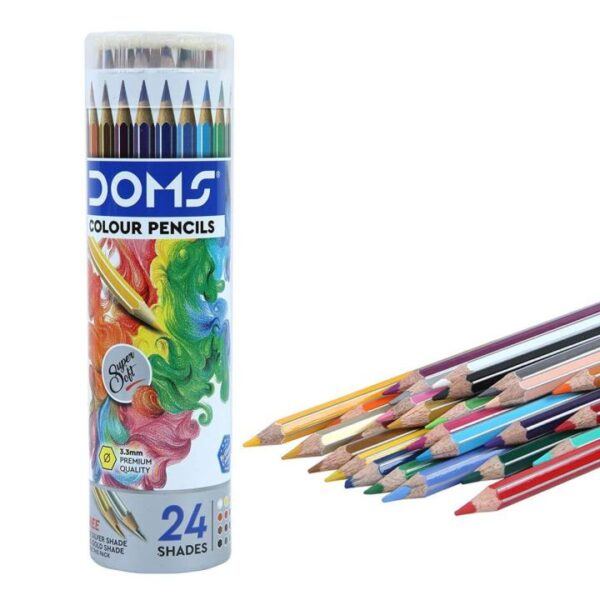 Doms 24 Colour Pencil Round Tin
