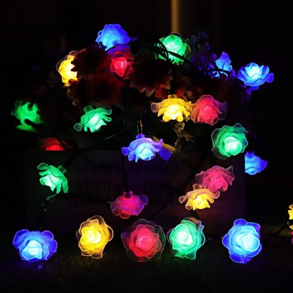 Rose Flower Fairy Light 20 LED -Multicolor plastic Flower
