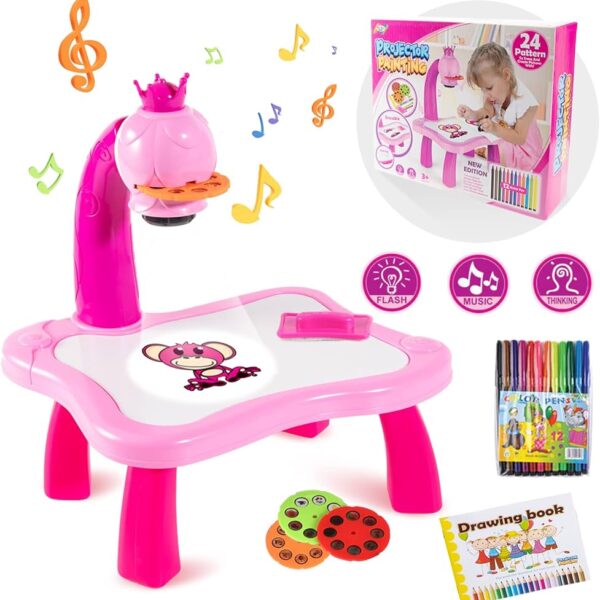 Drawing Projector Table for Kids, Trace and Draw Projector Toy with Light , Child Smart Projector Sketcher Desk, Learning Projection Painting Machine for Boy & Girl