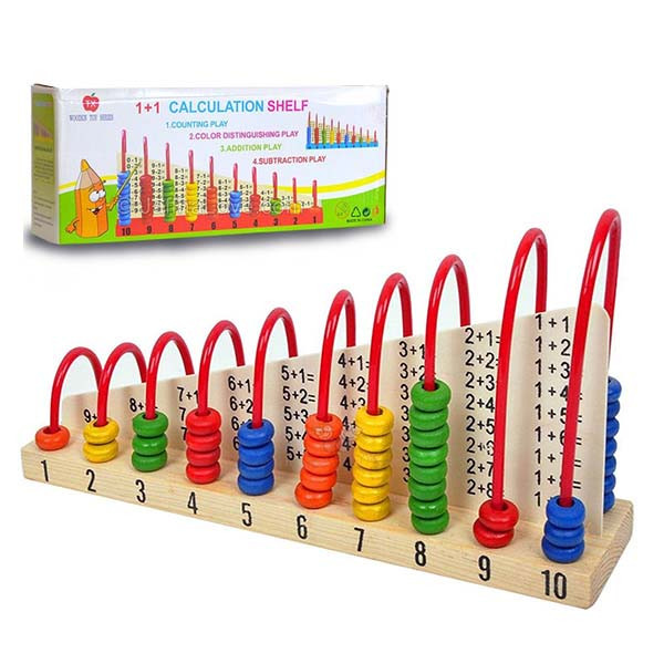 Wooden Abacus Calculation Shelf for kids learning math