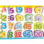 Colorful Wooden Number Puzzle Toy for Toddlers – Montessori Learning Board 1 to 20