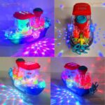 Transparent Gear Ship Toy battery operated with colorful moving gears, fun lights, and music for toddlers and kids
