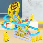 Electric Duck Climbing Toy for Toddlers with LED Lights and Music Track