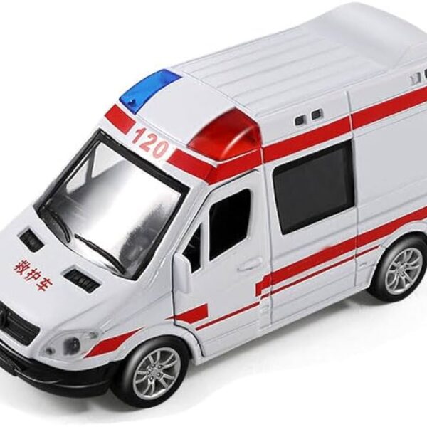 Battery Operated Ambulance Toy with Lights, Siren Sound and 360° Bump & Go Movement for Kids