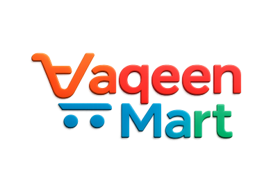 Yaqeen Mart logo, colorful 3D design for online shopping website