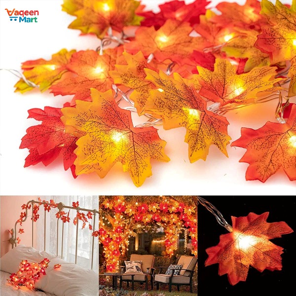 Maple Leaf Fairy String Lights 20 LED Autumn Leaf Decorative Light