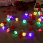 multi Rose flower LED fairy string lights for room and party decoration