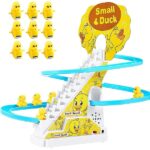 Electric Duck Climbing Stairs Toy with LED Lights & Music for Kids
