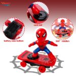 Spiderman Electric Stunt Skateboard for Kids with Lights and Music