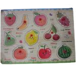 Wooden Fruit Puzzle Set Montessori Educational Toy for Toddlers & Kids