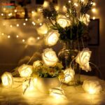 Rose flower LED fairy string lights for room and party decoration