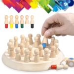 Kids wooden memory chess matching puzzle