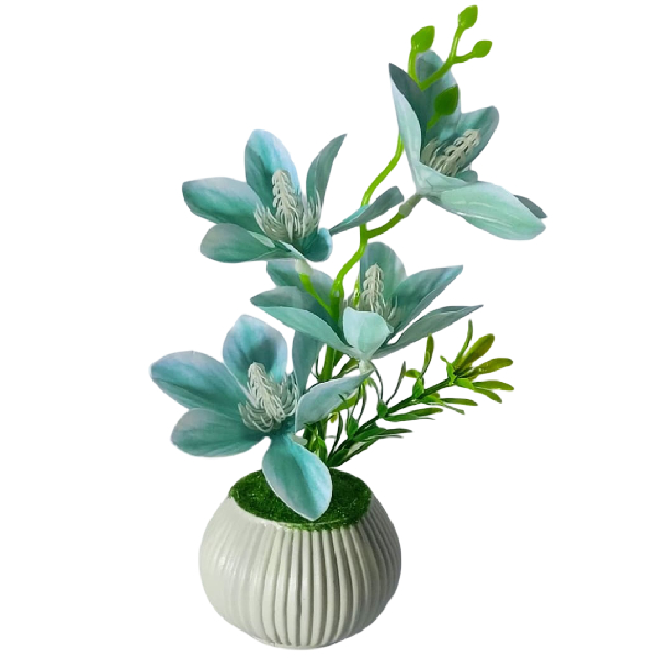 Artificial Magnolia Flower with Decorative Vase for Home Decoration