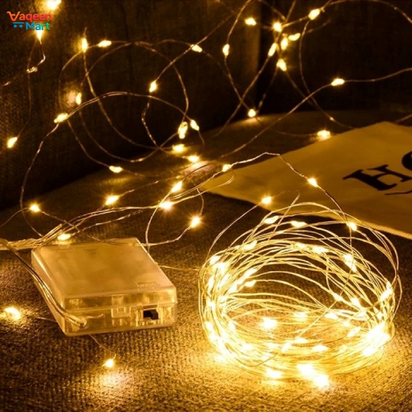 50 Bulb Battery Operated Golden Fairy String Lights for Decoration