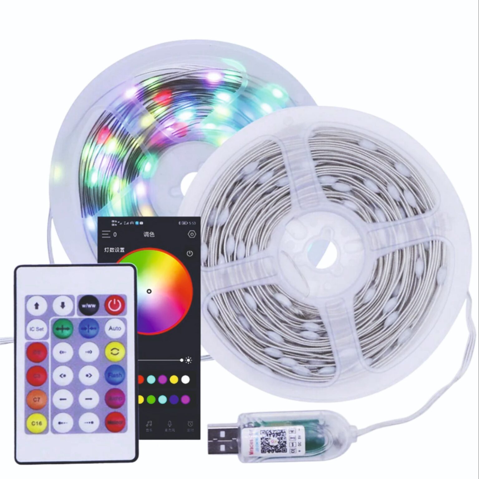 Led App Control Strip Lights Smart Pixel RGBIC 33ft LED App Control Dream Fairy Light ...