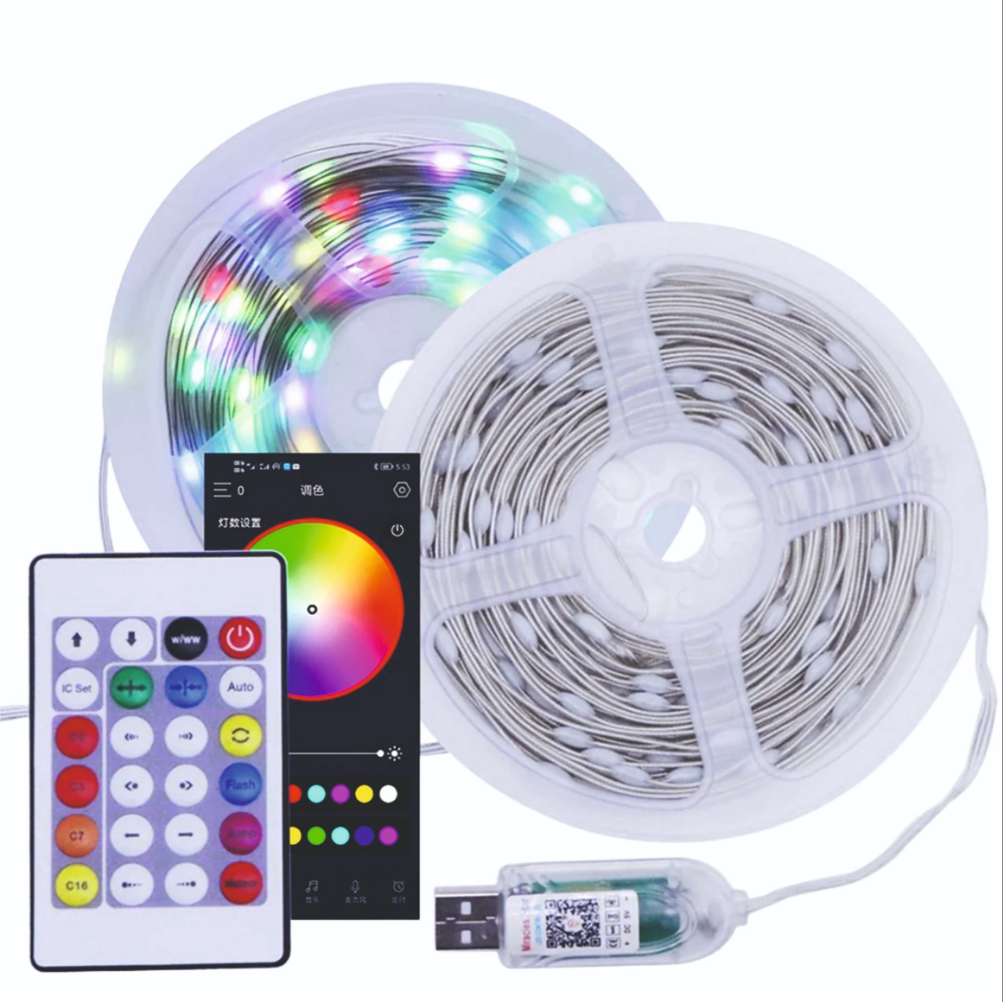 33ft RGBIC LED Smart Fairy Lights – Remote & App Control Dream Fairy Lights Smart Pixel RGBIC LED 33ft USB Powered