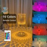 RGB LED Rechargeable Acrylic Crystal Diamond Table Lamp with Remote & Touch