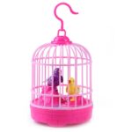 Realistic Singing Bird Cage Toy with Natural Sounds